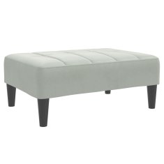 Vidaxl Stolček za noge svetlo siv 77x55x31 cm žamet