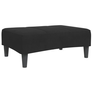Vidaxl Stolček za noge črn 77x55x31 cm žamet
