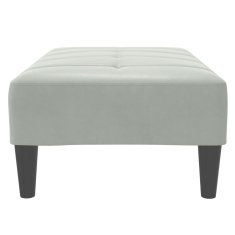 Vidaxl Stolček za noge svetlo siv 77x55x31 cm žamet