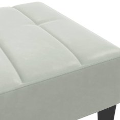 Vidaxl Stolček za noge svetlo siv 77x55x31 cm žamet
