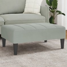 Vidaxl Stolček za noge svetlo siv 77x55x31 cm žamet