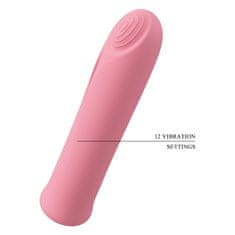 PRETTY LOVE Curtis polnilna mini vibrator s stimulativnim vzorcem koncentričnih krogov roza