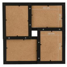 Vidaxl Foto okvir za 4x(10x15 cm) fotografije črn MDF