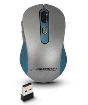 Esperanza EM131B Esperanza Brezžična miška. 2.4ghz 6d opt. usb adara blue