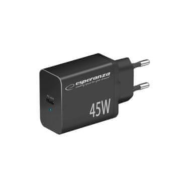 Esperanza EZC108K Esperanza omrežni polnilnik 45w usb-c pd