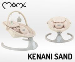 MoMi Kenani Sand 2v1 otroški gugalnik, daljinec, melodije, bež