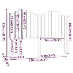 Vidaxl Posteljno vzglavje 166x4x110 cm trdna borovina