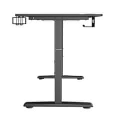 Ultradesk CRUISER BLACK Gaming miza, 160x70 cm, 66-82 cm, držalo za slušalke, 3 luknje za kabel, nastavljiva višina