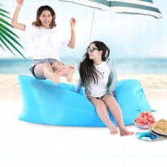 Korbi Napihljiva zložljiva kavč, lazy bag zrak, ležalnik fotelj matrač za plažo, modra barva