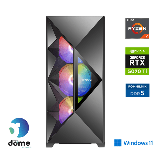 Anni Gamer Extreme namizni računalnik, R7-9700X, 32 GB, SSD2TB, RTX5070 Ti, W11H