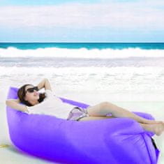 Korbi Napihljiva zložljiva kavč, lazy bag zrak, ležalnik fotelj matrač za plažo, vijolična barva