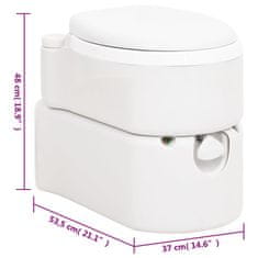 Vidaxl Integrirano stranišče za kampiranje belo 24+17 L HDPE in PP