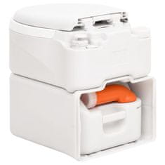 Vidaxl Integrirano stranišče za kampiranje belo 24+17 L HDPE in PP