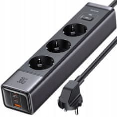 1 to 3 MCDODO POLNILEC ZA NAPAJALNI TRAK TIPA C 6X USB-C USB AC 1,5 M