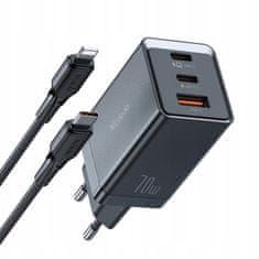 1 to 3 MCDODO HITRO POLNILNO NAPAJANJE 3X USB-C PD USB GAN 67W KABEL 1M