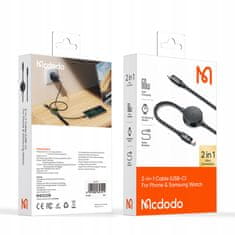 1 to 3 MCDODO INDUKCIJSKI POLNILEC ZA SAMSUNG GALAXY WATCH 2V1 USB-C LAPTOP KABEL