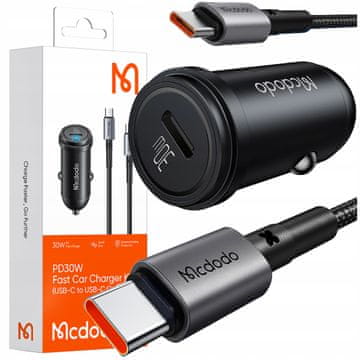1 to 3 MCDODO HITRI AVTOMOBILSKI POLNILEC ZA TELEFON USB-C LED + USB-C KABEL 1M