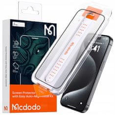 1 to 3 MCDODO EZ PASTE KALJENO STEKLO OHIŠJE STEKLO ZA IPHONE 16 PRO MAX