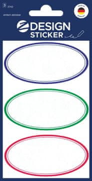 Avery Zweckform Z-Design nalepke za gospodinjstvo 3742, odstranljive, dekoracija in označitev kozarčkov, posod, škatel. 9 etiket/zavitek, motiv: barvne obrobe, material: papir