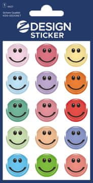 Avery Zweckform Z-Design otroške ocenjevalne nalepke 4427, dekoracija, označevanje, igranje, zbiranje v albumu, 15 etiket/zavitek, motiv: nasmejani obrazi, material: 3D smola, angleški izraz: Sticker