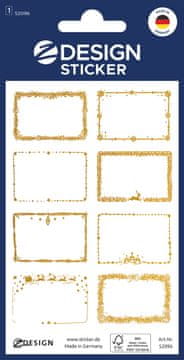 Avery Zweckform Z-Design božične nalepke 52096, označitev daril in voščilnic z imeni, 8 etiket/zavitek, motiv: zlata obroba, material: papir