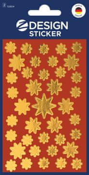 Avery Zweckform Z-Design božične nalepke 52804, dekoracija in označitev daril, voščilnic. 78 etiket/zavitek, motiv: zlate zvezdice, material: papir