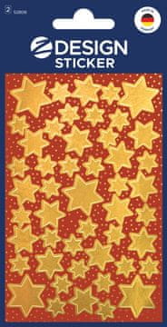 Avery Zweckform Z-Design božične nalepke 52806, dekoracija in označitev daril, voščilnic. 96 etiket/zavitek, motiv: zlate zvezdice, material: papir