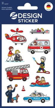 Avery Zweckform Z-Design dekorativne otroške nalepke 54137, označevanje, igranje, zbiranje v albumu, 27 etiket/zavitek, motiv: gasilci, reševalci in policisti, material: papir, angleški izraz: Sticker