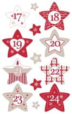 Avery Zweckform Z-Design božične nalepke 52890, dekoracija in označitev daril, voščilnic. 24 etiket/zavitek, motiv: adventne zvezdice, material: papir