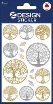 Avery Zweckform Z-Design dekorativne nalepke 55654, dekoracija, označevanje, igranje, zbiranje v albumu, 14 etiket/zavitek, motiv: drevo življenja, material: folija, angleški izraz: Sticker