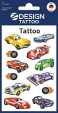 Avery Zweckform Z-Design otroški tatuji 56685, dermatološko testirani, dekoracija in igra, 9 tetovaž/zavitek, motiv: športni avtomobili, material: folija, angleški izraz: Sticker/Tattoo