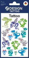 Avery Zweckform Z-Design otroški tatuji 56751, dermatološko testirani, dekoracija in igra, 14 tetovaž/zavitek, motiv: pisani zmaji, material: folija, angleški izraz: Sticker/Tattoo