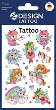 Avery Zweckform Z-Design otroški tatuji 56768, dermatološko testirani, dekoracija in igra, 9 tetovaž/zavitek, motiv: gozdne vile, material: folija, angleški izraz: Sticker/Tattoo