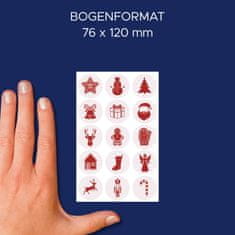 Avery Zweckform Z-Design božične nalepke 54479, dekoracija in označitev daril, voščilnic. 15 etiket/zavitek, motiv: božični motivi, material: svetleča folija
