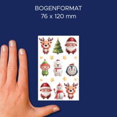 Avery Zweckform Z-Design božične nalepke 54478, dekoracija in označitev daril, voščilnic. 9 etiket/zavitek, motiv: božični motivi, material: svetleča folija
