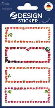 Avery Zweckform Z-Design nalepke za gospodinjstvo 59693, odstranljive, dekoracija in označitev kozarčkov, posod, škatel. 12 etiket/zavitek, motiv: sadje, material: papir