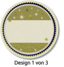 Avery Zweckform Z-Design božične nalepke za gospodinjstvo 56829, dekoracija in označitev kozarčkov, posod, škatel. 50 etiket/kolut, motiv: zvezdice, material: papir