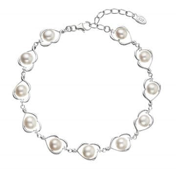 Evolution Group Luksuzna srebrna zapestnica z rečnimi biseri 23025.1