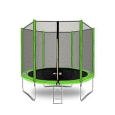 aGa SPORT TOP Trampolin 250 cm Svetlo zelena + zaščitna mreža + lestev