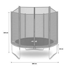 aGa SPORT TOP Trampolin 250 cm Temno zelena + zaščitna mreža + lestev