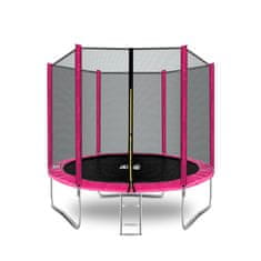 aGa SPORT TOP Trampolin 250 cm Roza + zaščitna mreža + lestev