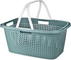 EXCELLENT Košara za perilo z ročaji 60 x 40 cm zelena KO-Y54231150green