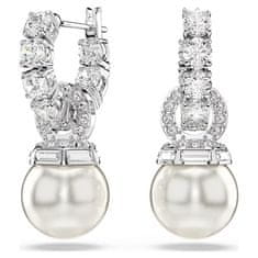 Swarovski Bleščeči uhani 2 v 1 s cirkoni in kristalnimi biseri Matrix 5691716