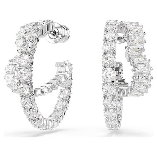 Swarovski Matrix razcepljeni obročasti uhani s prozornimi cirkoni 5705748