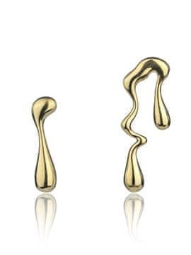 Marc Malone Asimetrični pozlačeni uhani Averie Gold Earrings MCE24018G