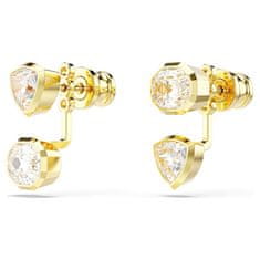 Swarovski Asimetrični pozlačeni uhani 2v1 Imber 5705461