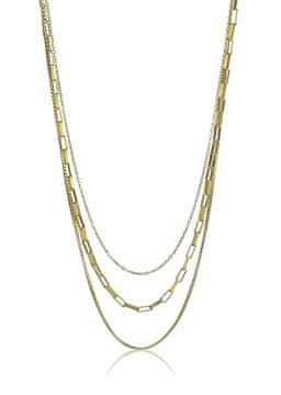 Marc Malone Trojna pozlačena ogrlica Francesca Gold Necklace MCN24014G