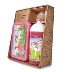 R&B Komplet Zdrava steklenička 0,5 l in Zdrav prigrizek - Princesa in samorog