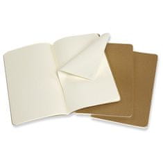 Moleskine Beležnice Cahier, L, s pikami, 3 kosi - črne