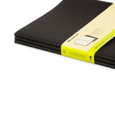 Moleskine Beležnice Cahier, XL, prozorne, 3 kosi - črne